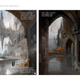 Concept art of an autumnal Ravnica.